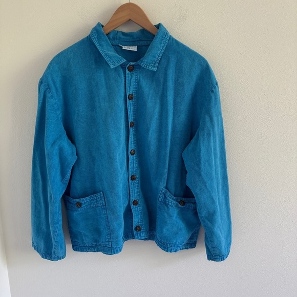 Vintage Sea Breeze Blue Cotton Jacket L - Picture 1 of 9